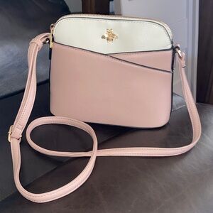 Pink and Cream Ophlid Bee Crossbody Bag